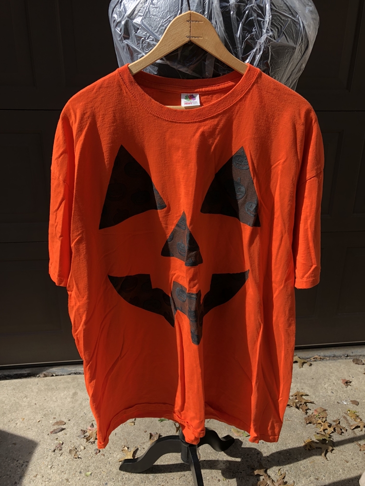 Pumpkin Head T Shirt Adult Size 2XL, Preowned, Orange T Shirt ...