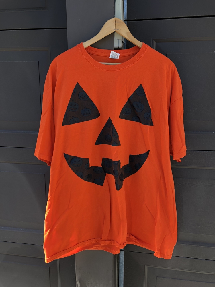 Pumpkin Head T Shirt Adult Size 2XL, Preowned, Orange T Shirt ...